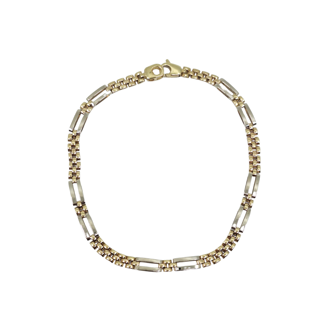 14ct Yellow & White Gold Bracelet 8"