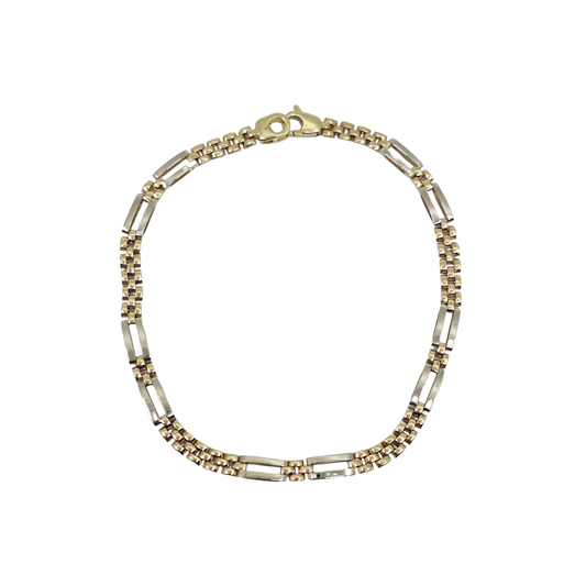 14ct Yellow & White Gold Bracelet 8"