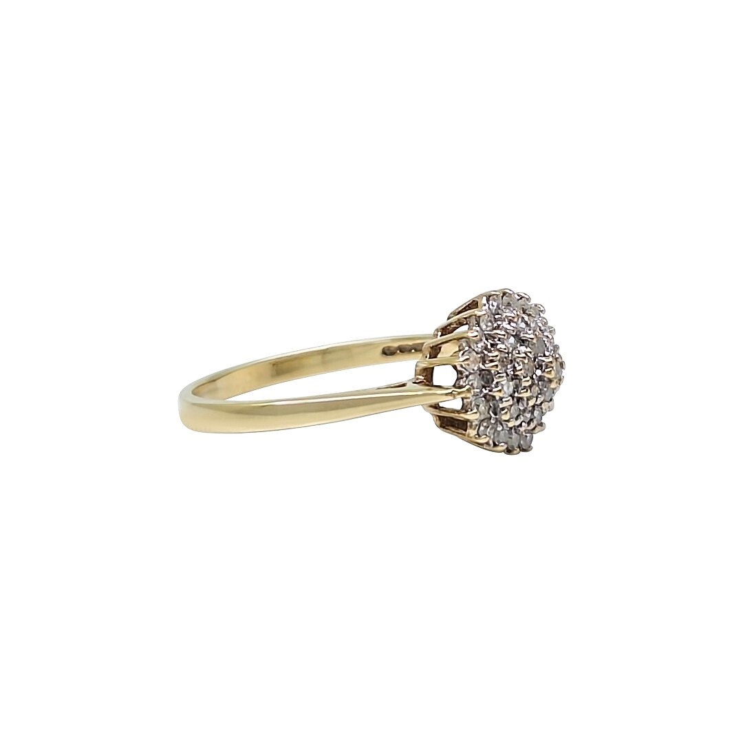 9ct Yellow Gold Diamond Cluster Ring