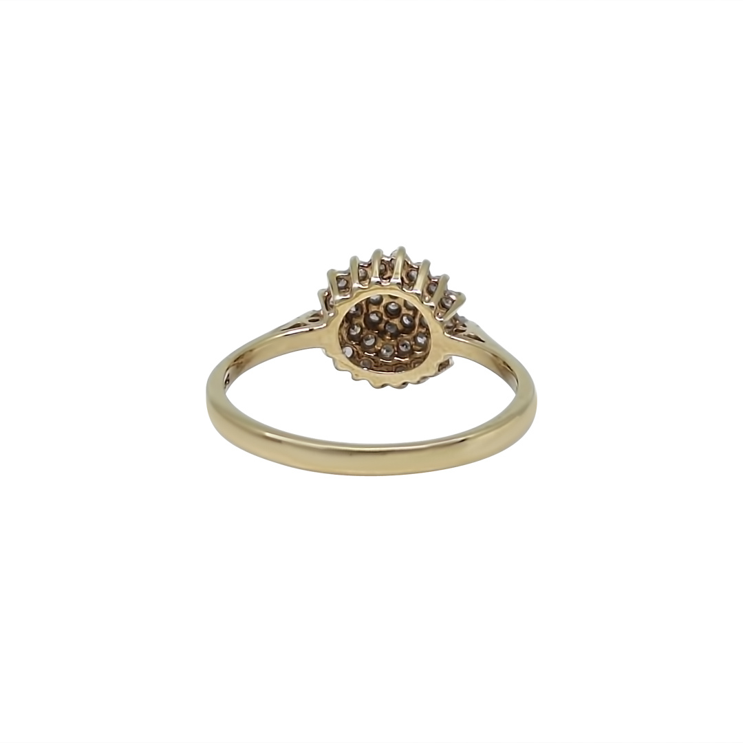 9ct Yellow Gold Diamond Cluster Ring
