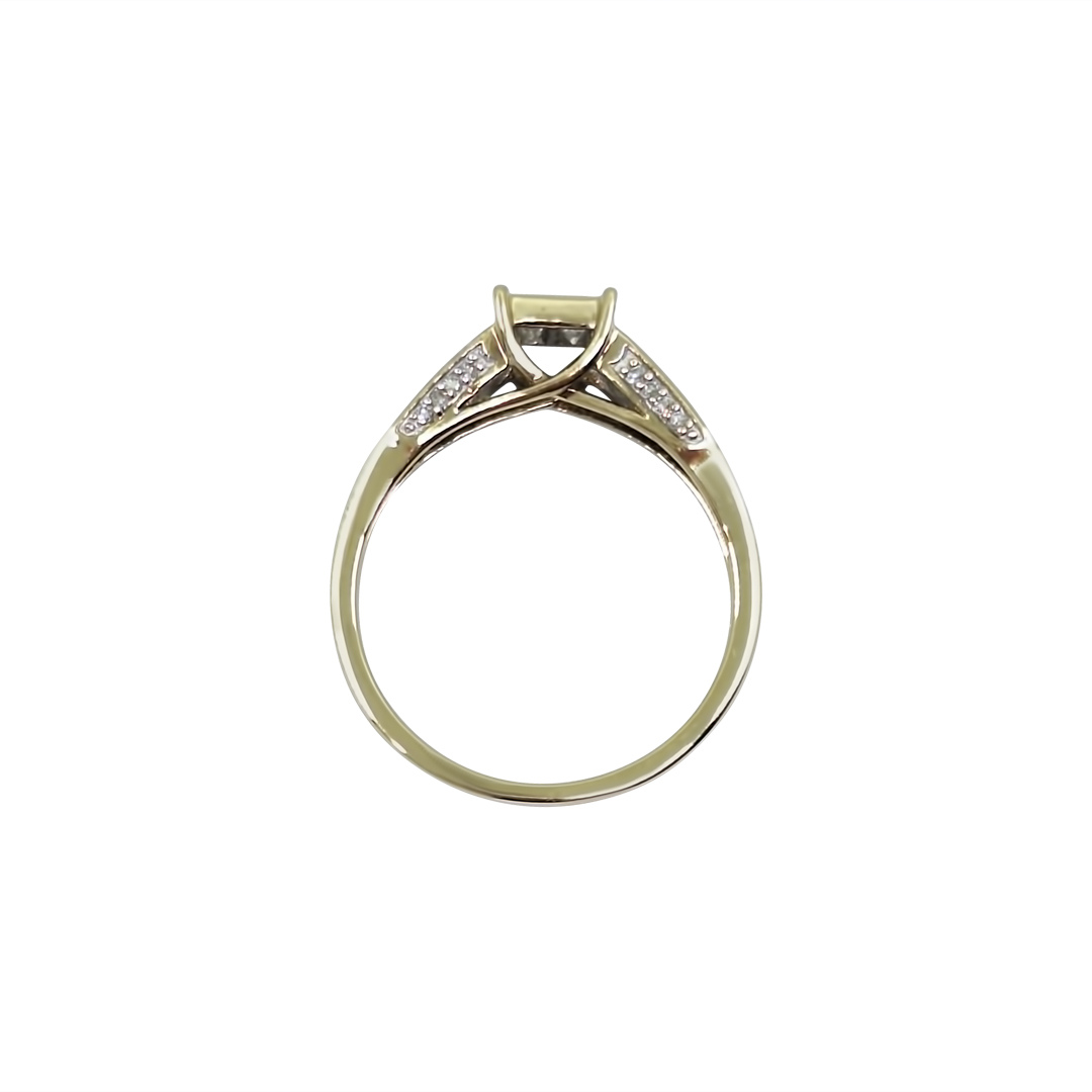 9ct Yellow Gold Diamond Tile Set Ring