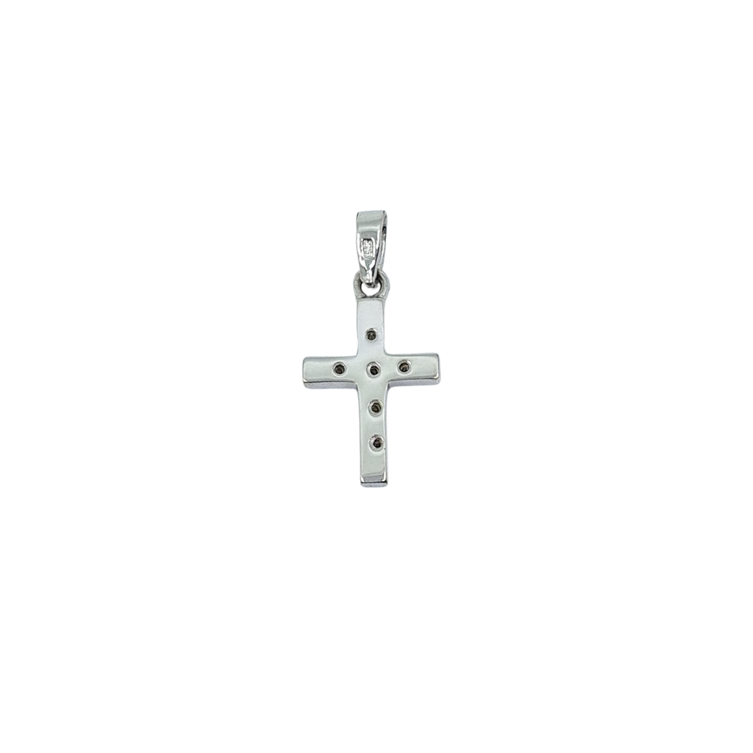 9ct White Gold Diamond Set Cross