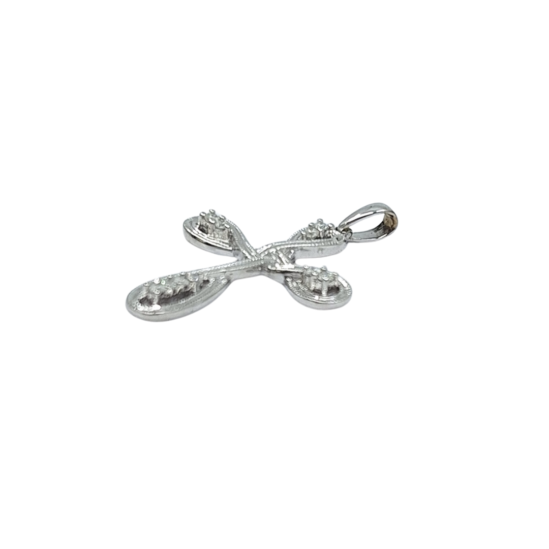 9ct White Gold Diamond Set Cross