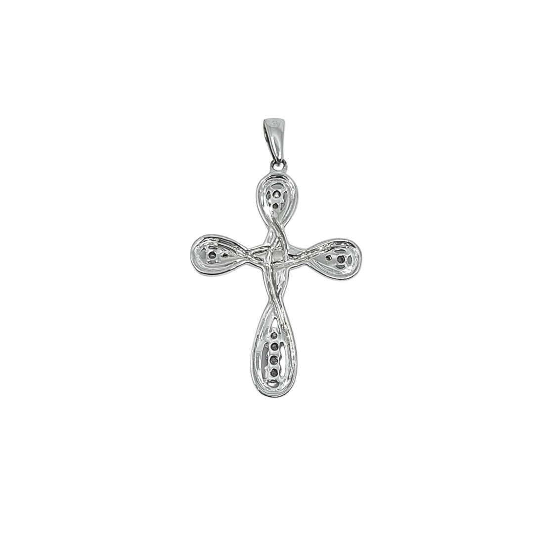 9ct White Gold Diamond Set Cross