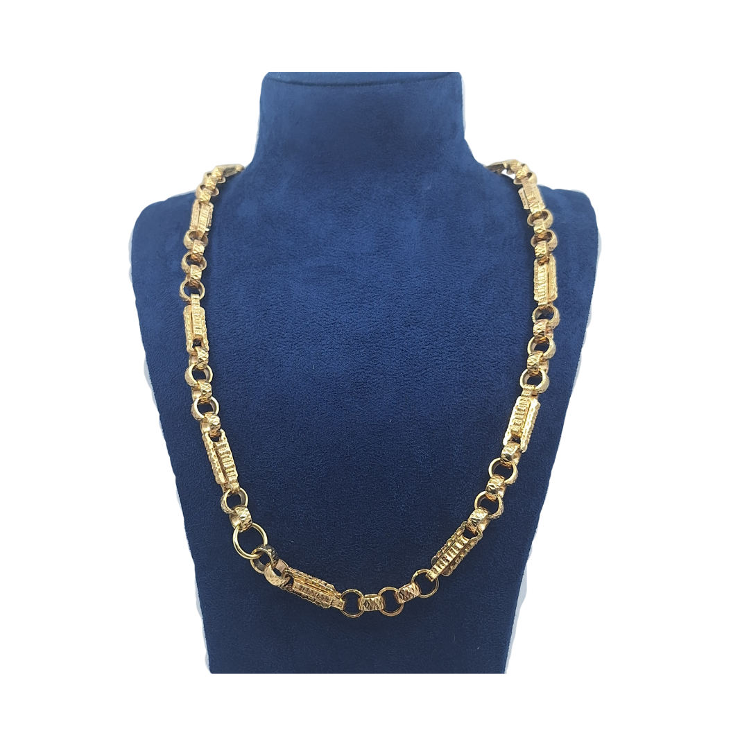 9ct Yellow Gold Fancy Link Belcher Chain 29.5"