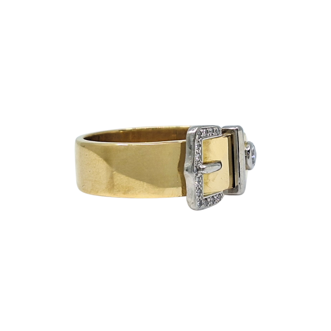 18ct & Platinum Diamond Set Buckle Ring