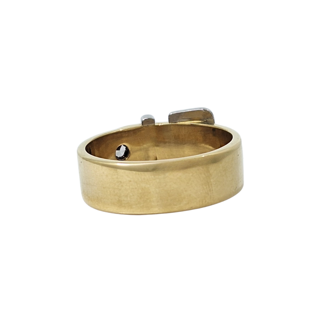 18ct & Platinum Diamond Set Buckle Ring