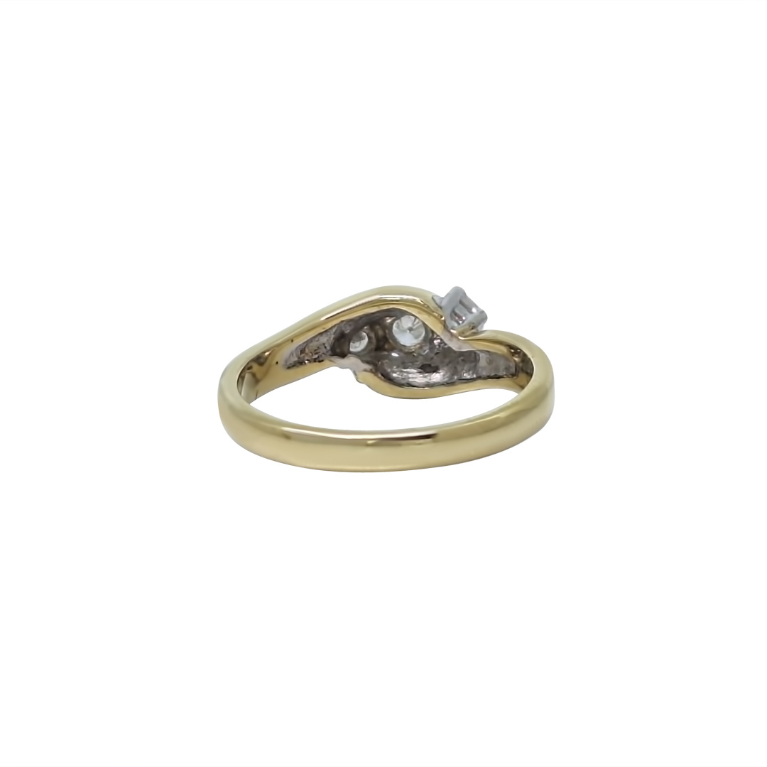 9ct Yellow Gold Three Stone Diamond Illusion Set Ring 0.10ct