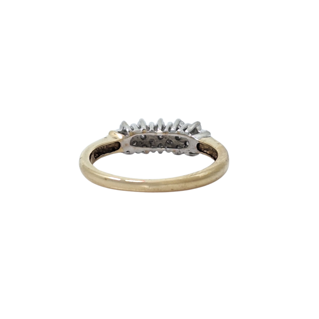 9ct Yellow Gold Diamond Cluster Band Ring