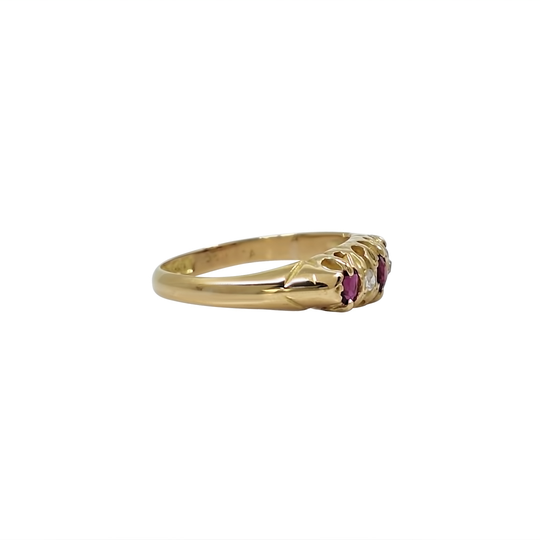 18ct Yellow Gold Ruby & Diamond Ring
