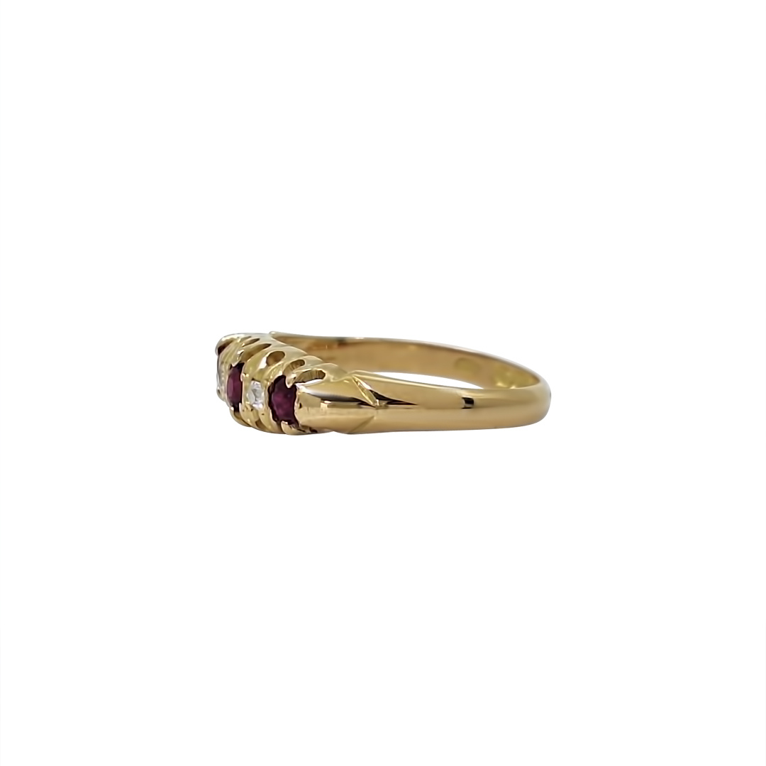 18ct Yellow Gold Ruby & Diamond Ring