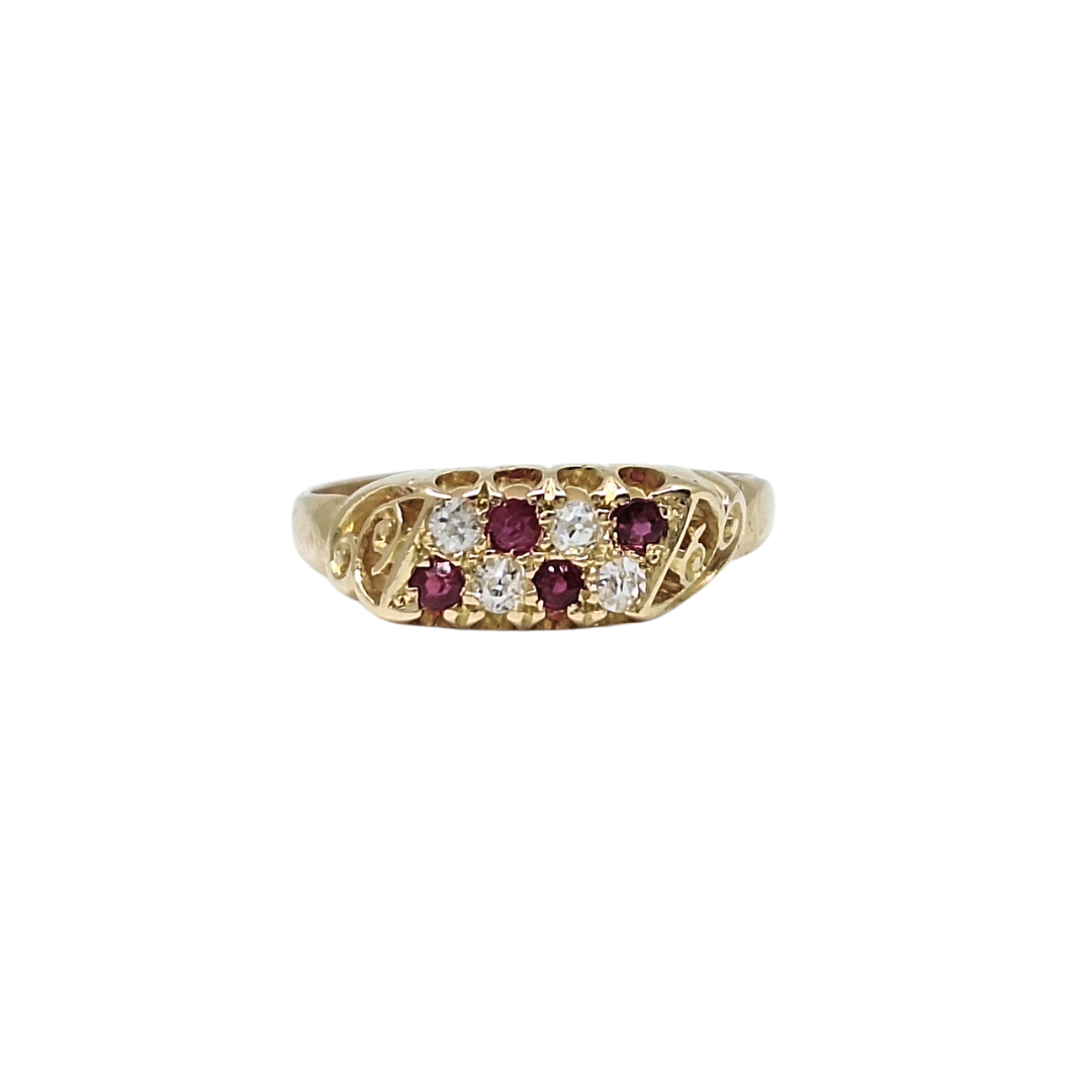 18ct Yellow Gold Ruby & Diamond Ring
