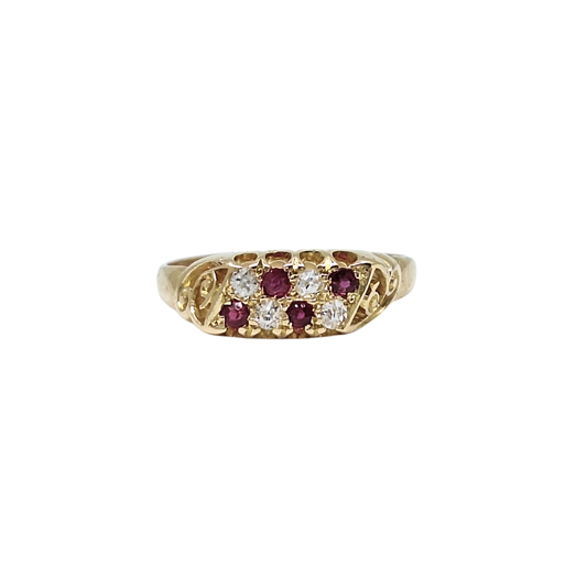 18ct Yellow Gold Ruby & Diamond Ring