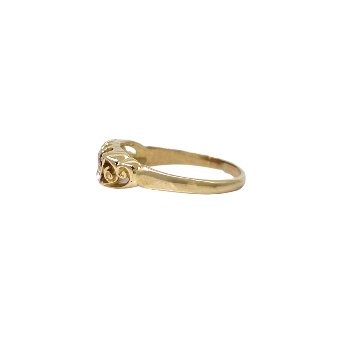 18ct Yellow Gold Ruby & Diamond Ring