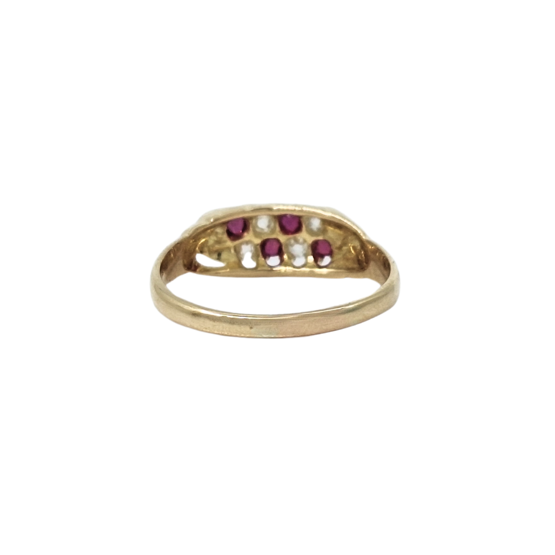 18ct Yellow Gold Ruby & Diamond Ring