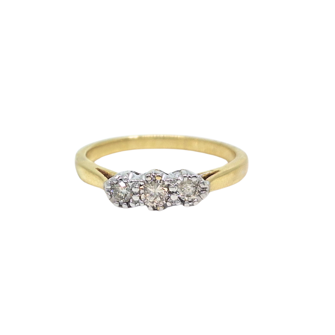 18ct Yellow Gold Three Stone Diamond Ring