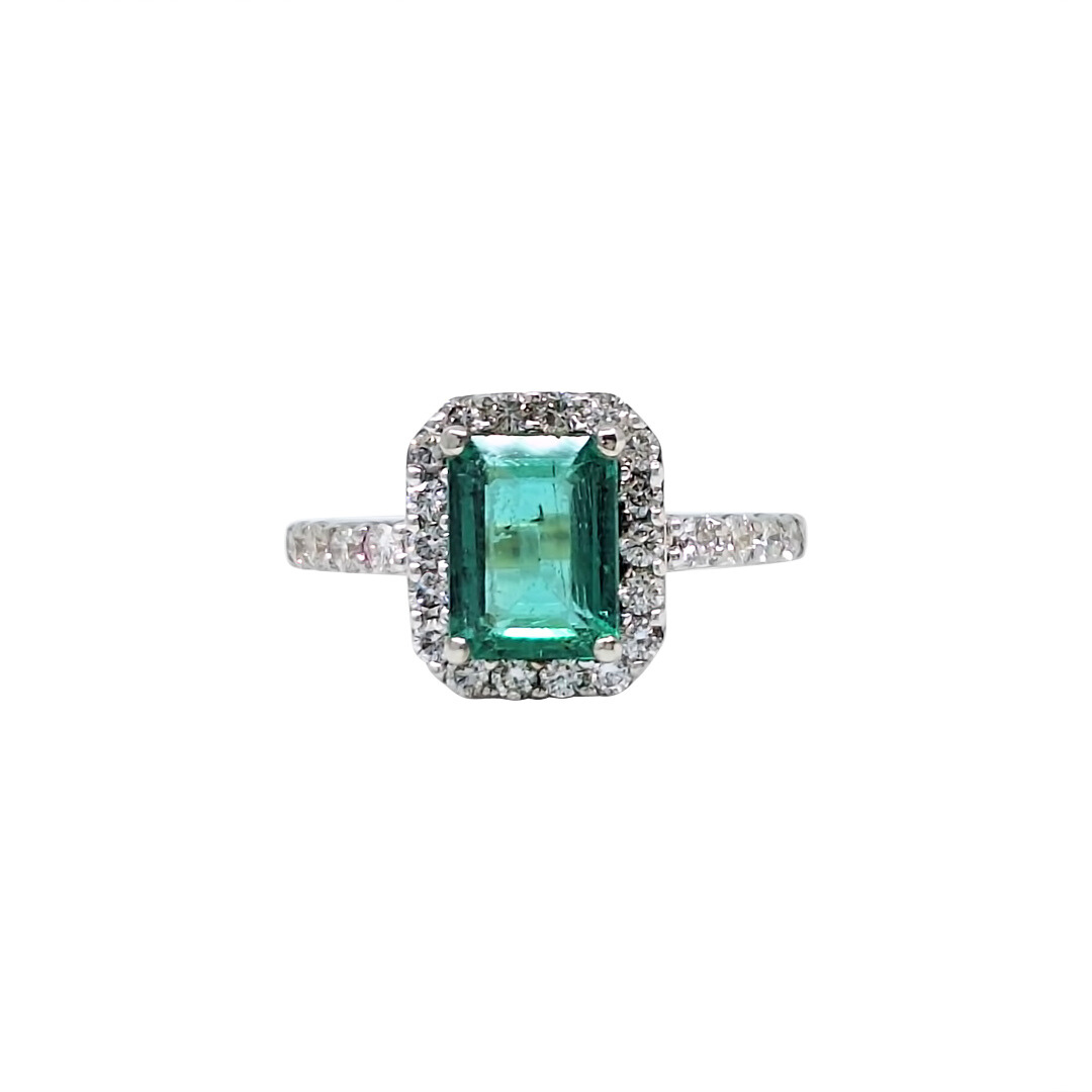 18ct Yellow Gold Tourmaline & Diamond Halo Ring