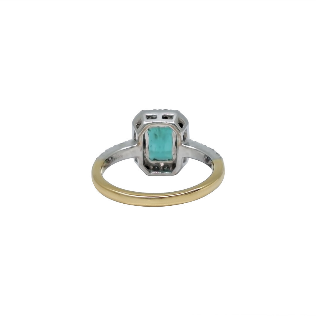 18ct Yellow Gold Tourmaline & Diamond Halo Ring