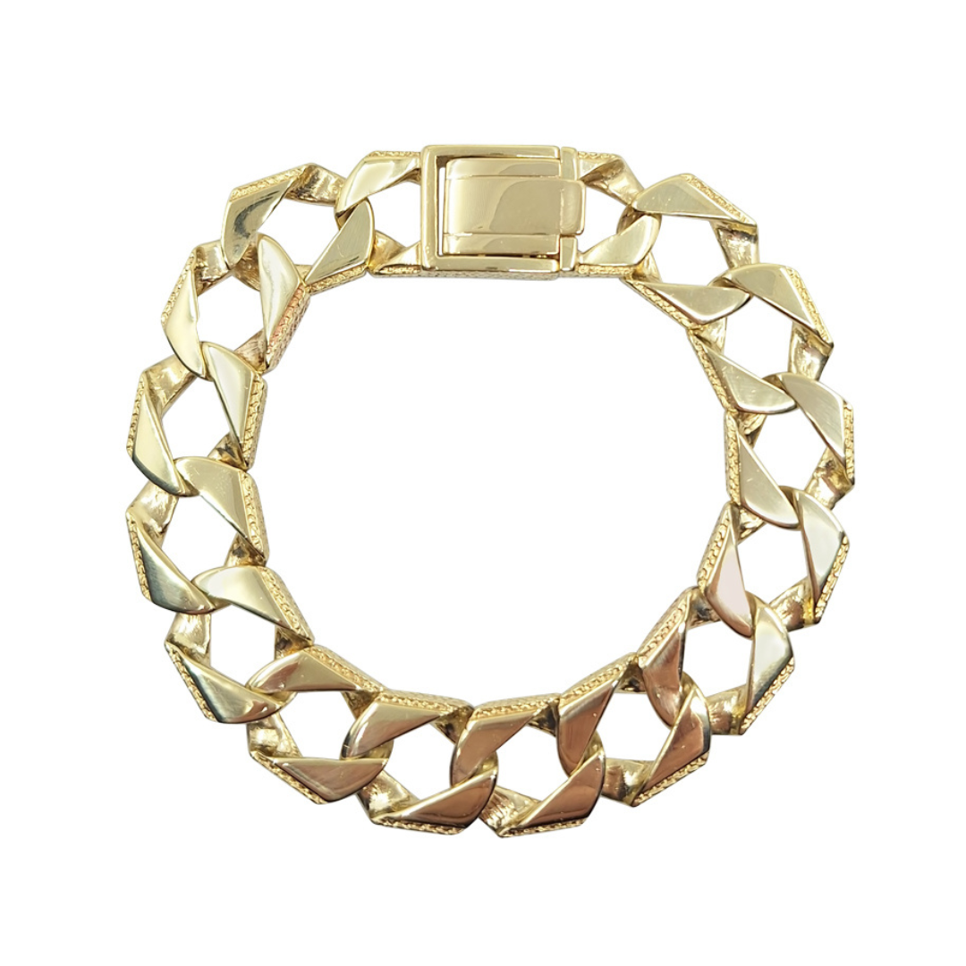 9ct Yellow Gold Curb Bracelet 9"