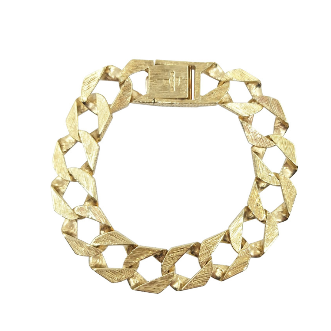 9ct Yellow Gold Curb Bracelet 9"