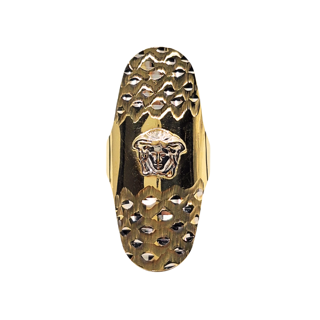 14ct 2 Colour Gold Versace Style Ring