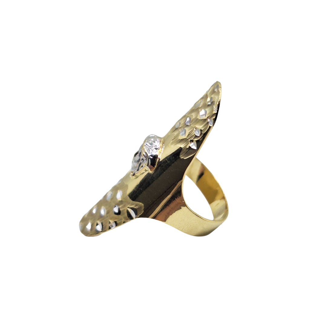 14ct 2 Colour Gold Versace Style Ring
