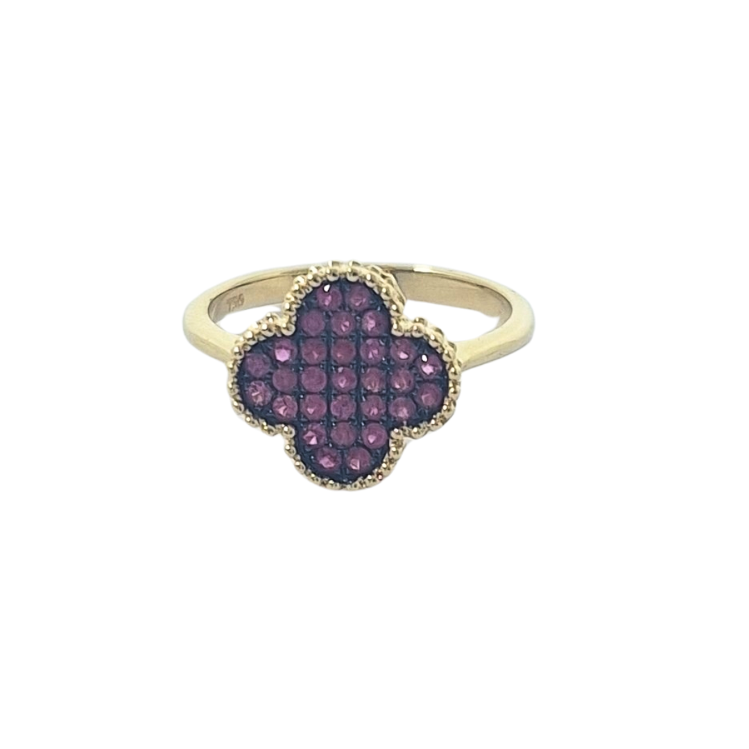 18ct Yellow Gold Ruby Cluster Ring