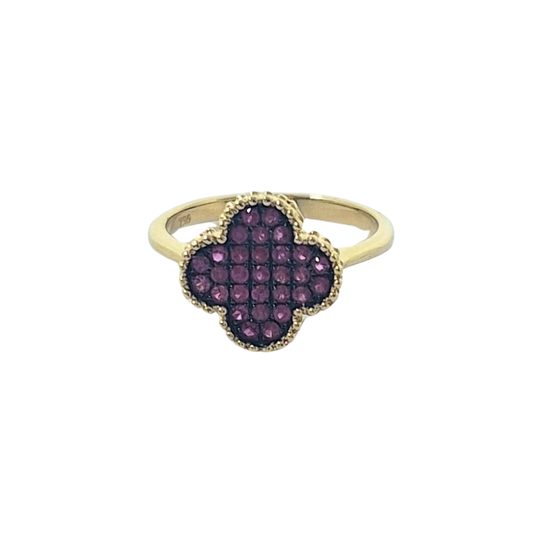 18ct Yellow Gold Ruby Cluster Ring