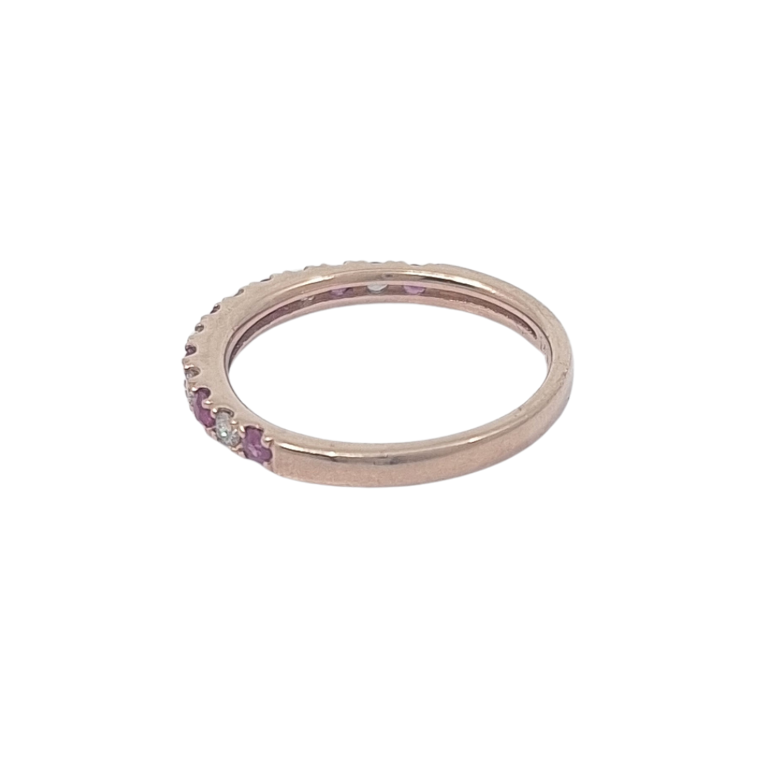 14ct Rose Gold Ruby & Diamond Eternity Ring