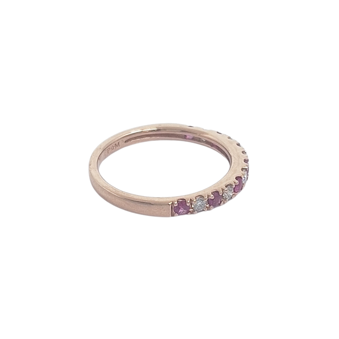 14ct Rose Gold Ruby & Diamond Eternity Ring