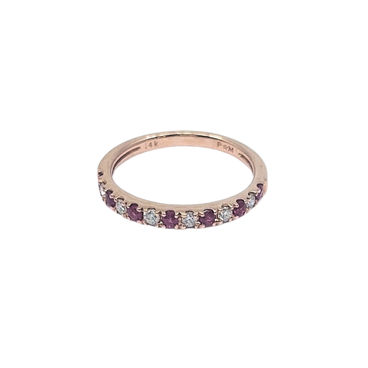 14ct Rose Gold Ruby & Diamond Eternity Ring