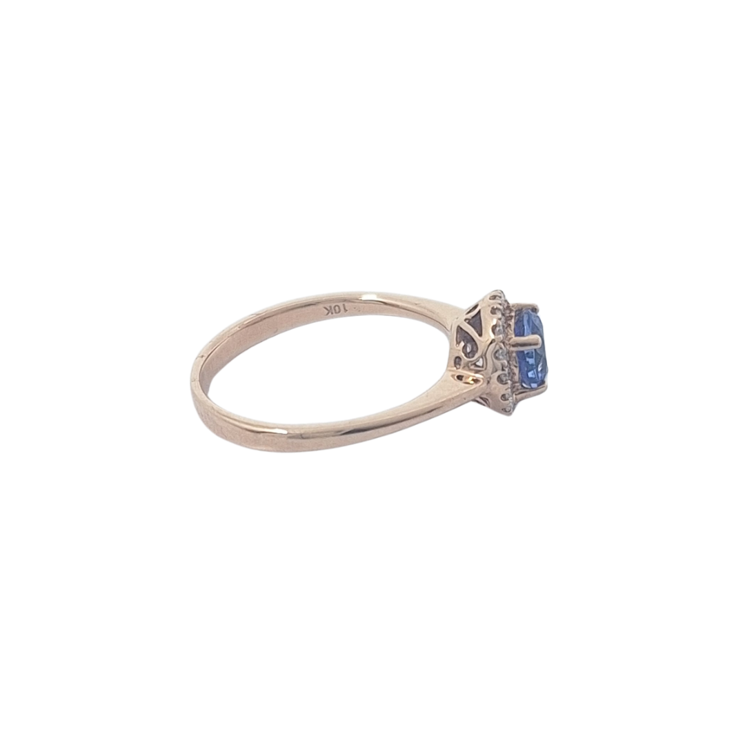 10ct Rose Gold Tanzanite & Diamond Cluster Ring