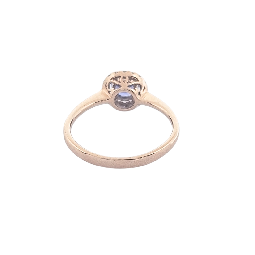 10ct Rose Gold Tanzanite & Diamond Cluster Ring