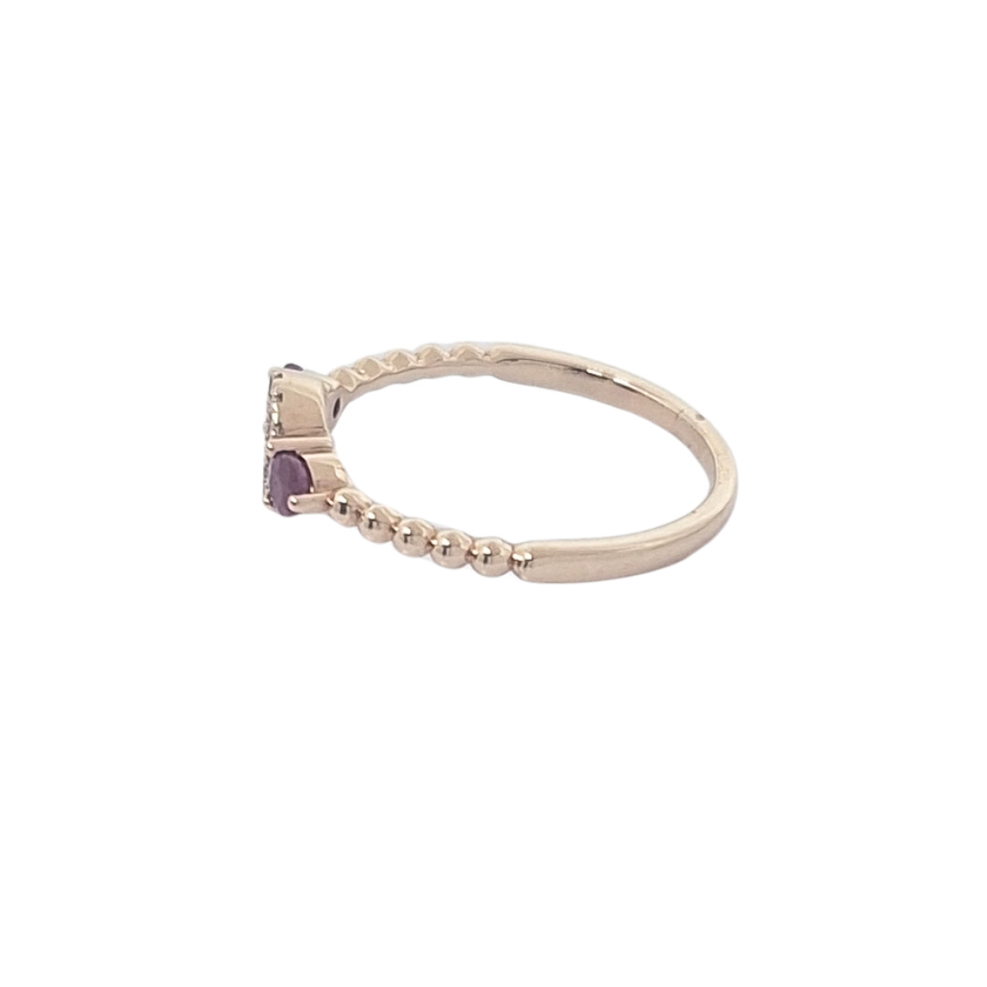 14ct Rose Gold Ruby & Diamond Cluster Ring