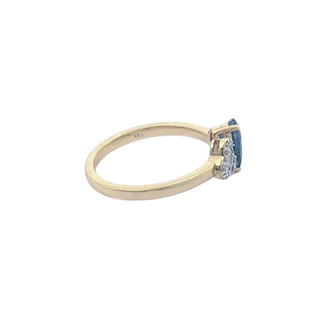 14ct Yellow Gold Sapphire & Diamond Ring
