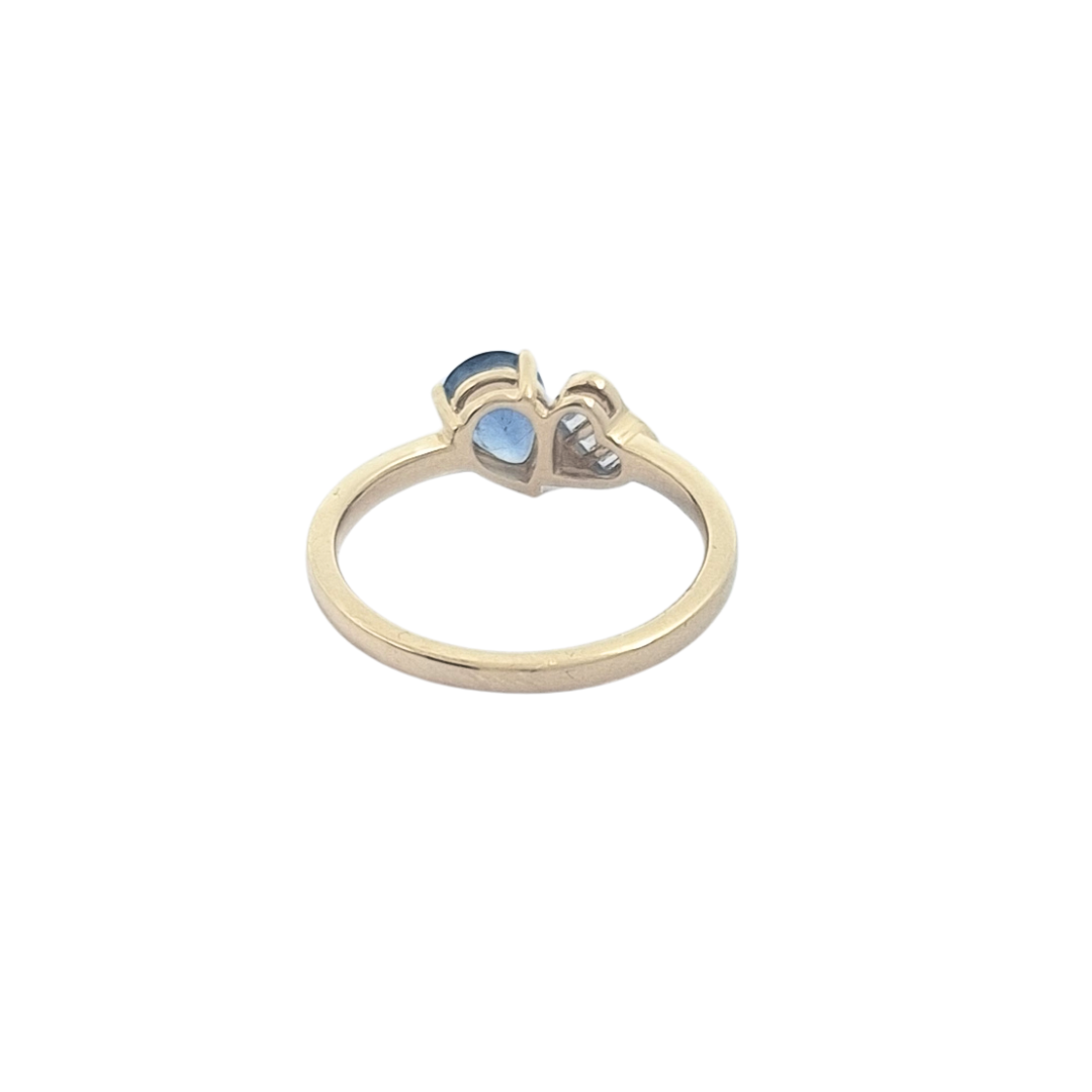 14ct Yellow Gold Sapphire & Diamond Ring