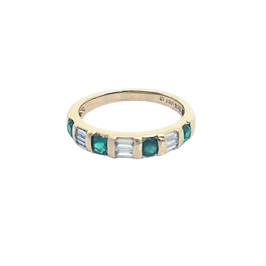 14ct Yellow Gold Emerald & Diamond Eternity Ring