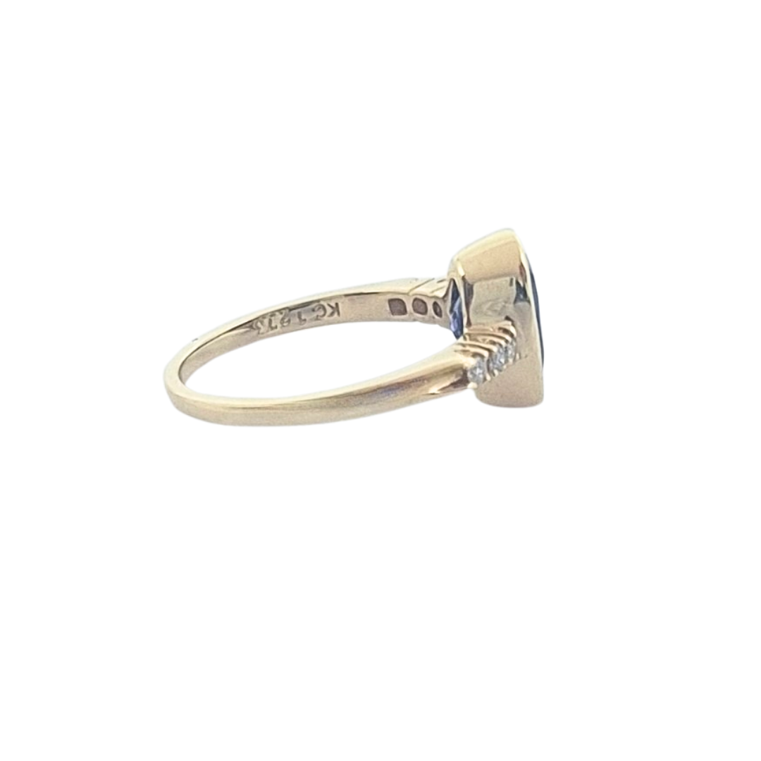 14ct Yellow Gold Sapphire & Diamond Ring