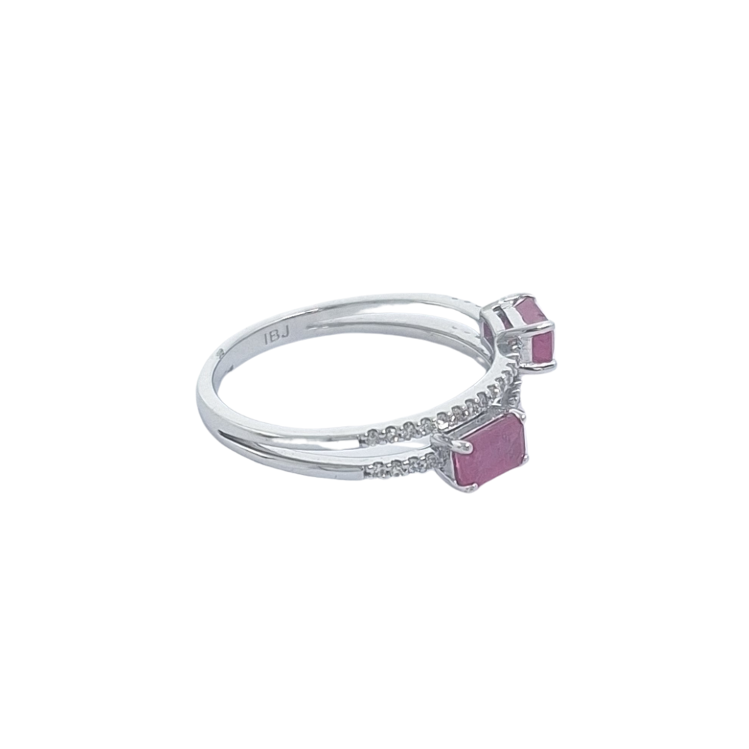 14ct White Gold Ruby & Diamond Ring