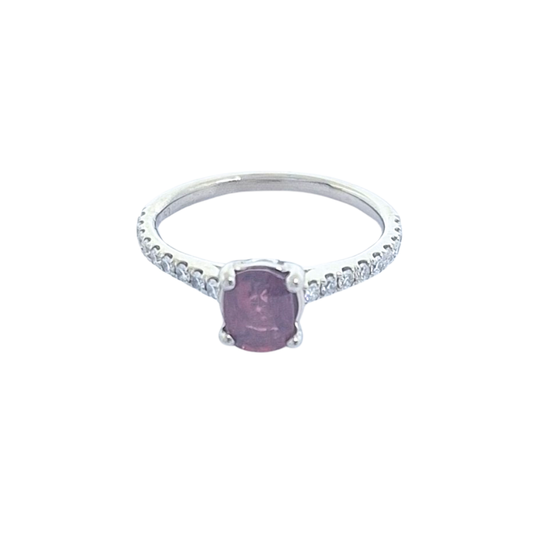 18ct White Gold Ruby & Diamond Ring