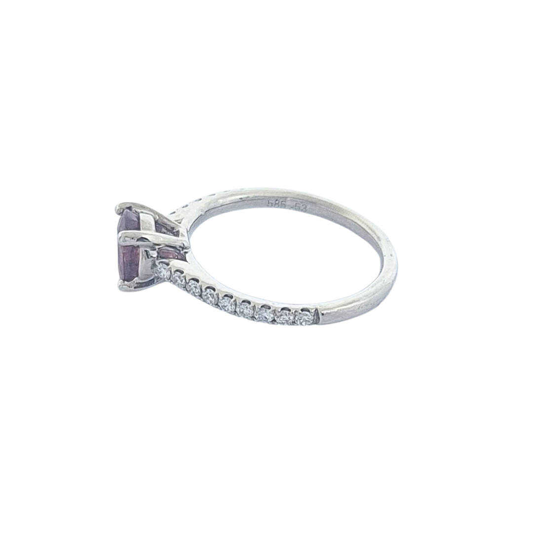 18ct White Gold Ruby & Diamond Ring