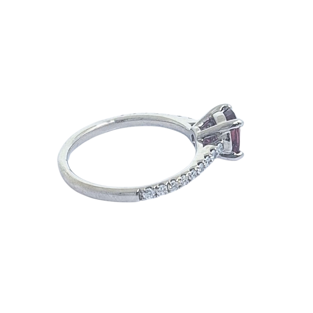 18ct White Gold Ruby & Diamond Ring