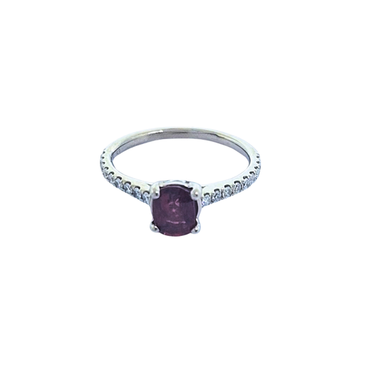 18ct White Gold Ruby & Diamond Ring