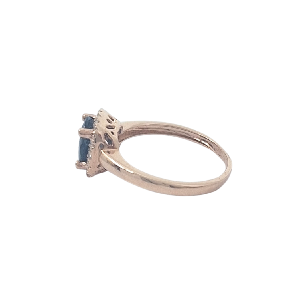 14ct Rose Gold Sapphire & Diamond Ring