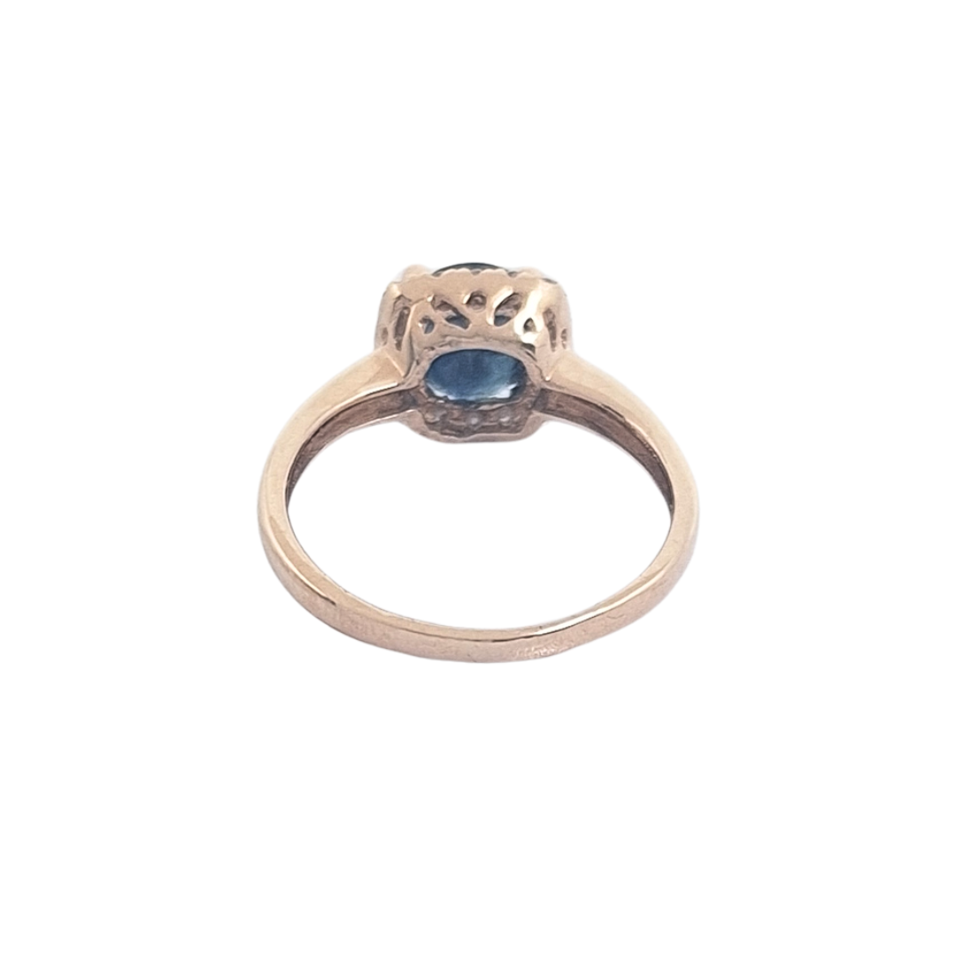 14ct Rose Gold Sapphire & Diamond Ring