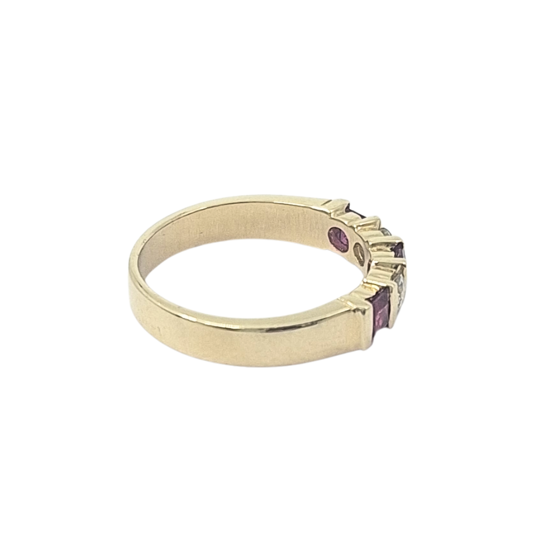 14ct Yellow Gold Ruby & Diamond Eternity Ring