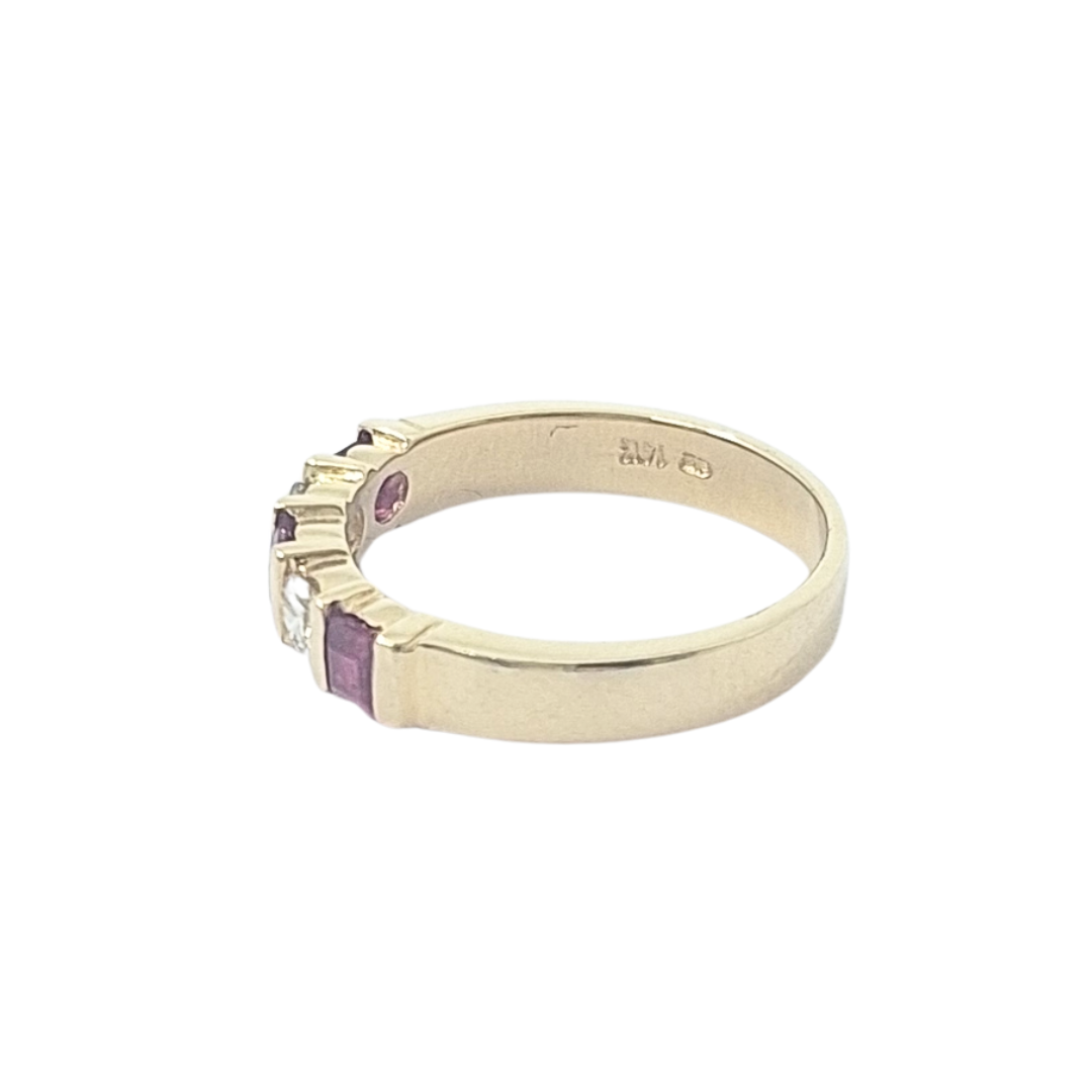 14ct Yellow Gold Ruby & Diamond Eternity Ring