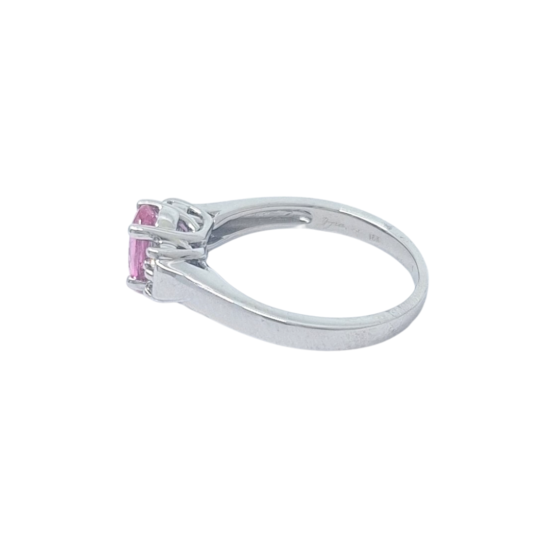 18ct White Gold Pink Sapphire & Diamond Ring