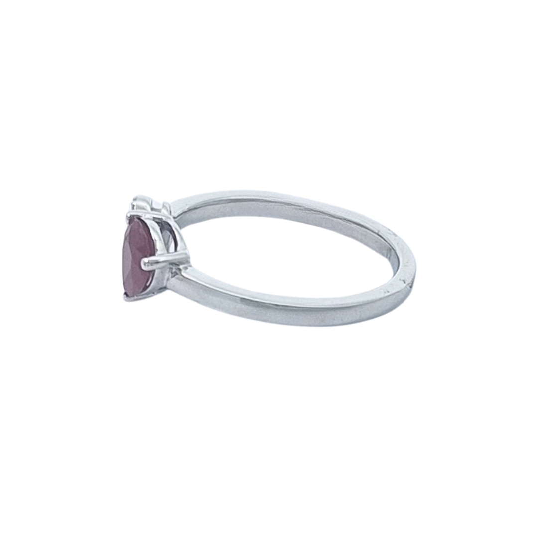 14ct White Gold Ruby & Diamond Ring