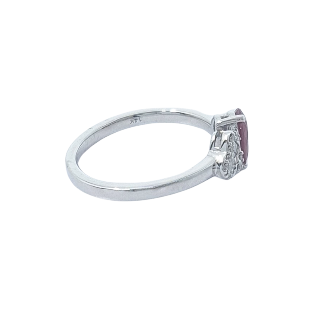 14ct White Gold Ruby & Diamond Ring